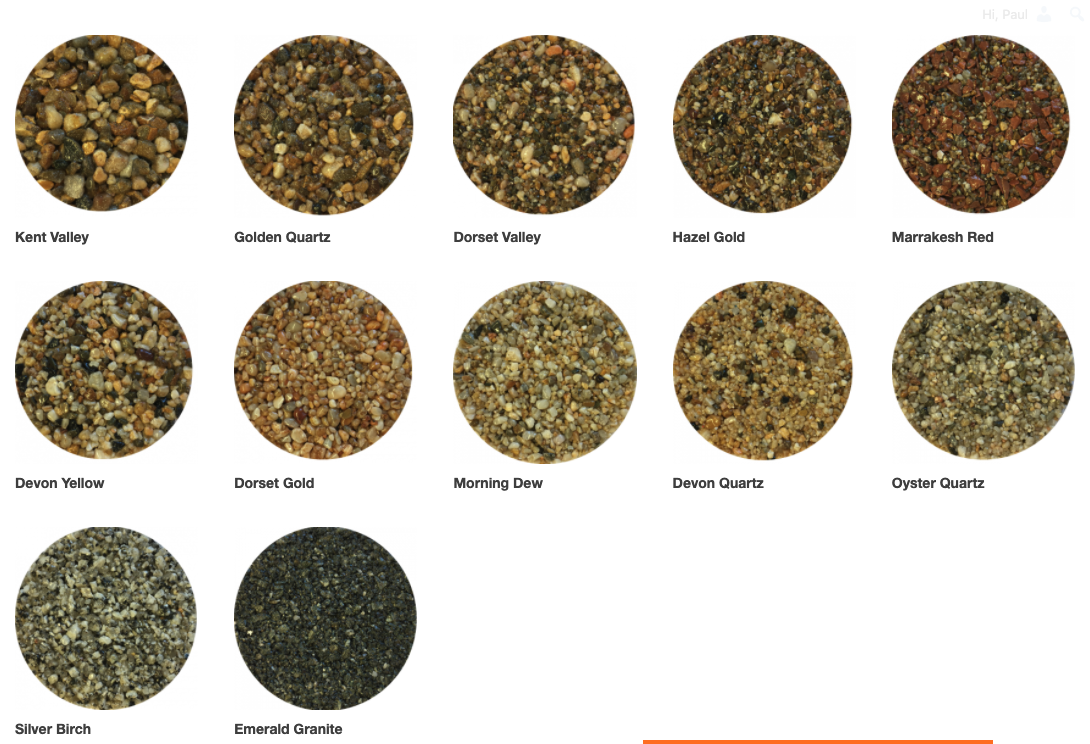 resin driveway colour chart